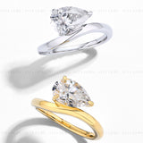 3CT Pear East-West Ring