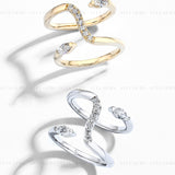 Double Snake Moissanite Ring