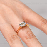 2CT East to West Emerald Solitaire Ring