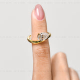 3CT Pear East-West Ring