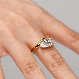 3CT Pear East-West Ring