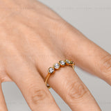 White Moissanite Round Bezel Ring