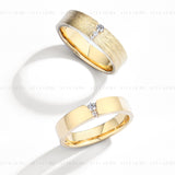 Brushed Couple Ring Set