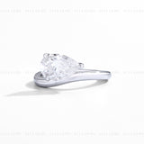 3CT Pear East-West Ring