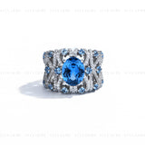 Luxury Swiss Blue Spinel Statement Ring