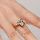 3CT Marquise Cut Moissanite Ring