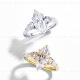 3CT Marquise Cut Moissanite Ring