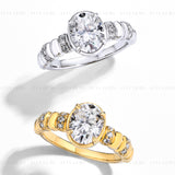 2CT Oval Ever Accented Moissanite Ring