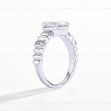 2CT Oval Ever Accented Moissanite Ring