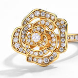 Rose Round Moissanite Diamond Ring