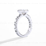 2CT Oval Bezel Engagement Ring