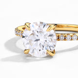 3CT Round Solitaire Pave Ring