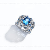 Luxury Swiss Blue Spinel Statement Ring