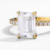3CT Emerald Cathedral Engagement Ring