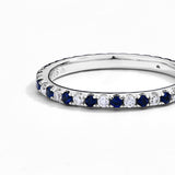 White and Blue Eternity Band Ring