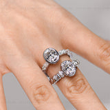 2CT Oval Bezel Engagement Ring