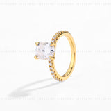 3CT Cushion Solitaire Engagement Ring