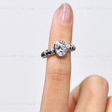 2CT Oval Ever Accented Moissanite Ring
