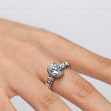2CT Oval Ever Accented Moissanite Ring