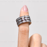 Vintage Round Scroll Moissanite Ring