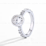 2CT Oval Bezel Engagement Ring