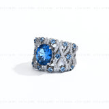 Luxury Swiss Blue Spinel Statement Ring