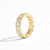 18K Emerald Cut Eternity Band Rings