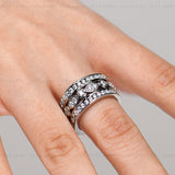 Vintage Round Scroll Moissanite Ring