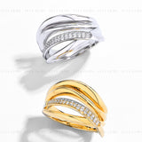 Freeform Wave Moissanite Ring