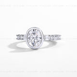 2CT Oval Bezel Engagement Ring