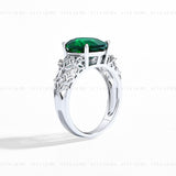 Vintage Green Emerald Charm Rings Set