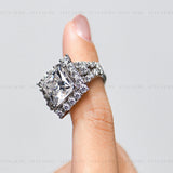 8.44CT Princess Halo Ring