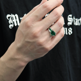 Vintage Green Emerald Charm Rings Set