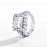 8.44CT Princess Halo Ring