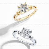 Flower Cluster Moissanite Ring