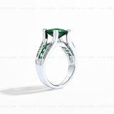 Vintage Green Emerald Charm Rings Set