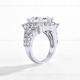 8.44CT Princess Halo Ring