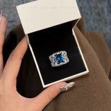 Luxury Swiss Blue Spinel Statement Ring