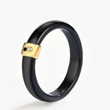 18K Black Ceramic Diamond Ring