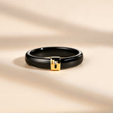 18K Black Ceramic Diamond Ring