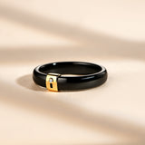 18K Black Ceramic Diamond Ring
