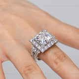 8.44CT Princess Halo Ring
