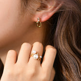 18K Paperclip Diamond Stud Earrings