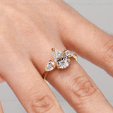 3CT Pear Moissanite Diamond Ring