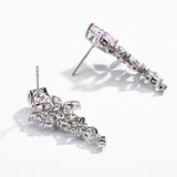 Purple Zircon Drop Earrings