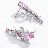 Purple Zircon Drop Earrings