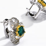 Emerald Rose French Clip Earrings