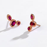 Gold Ruby Stud Earrings
