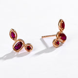 Gold Ruby Stud Earrings