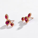 Gold Ruby Stud Earrings